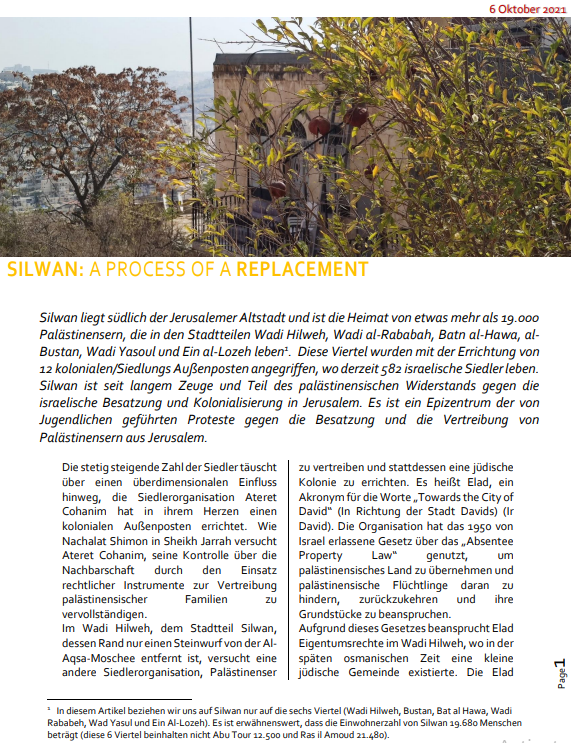 German | SILWAN: A PROCESS OF A REPLACEMENT