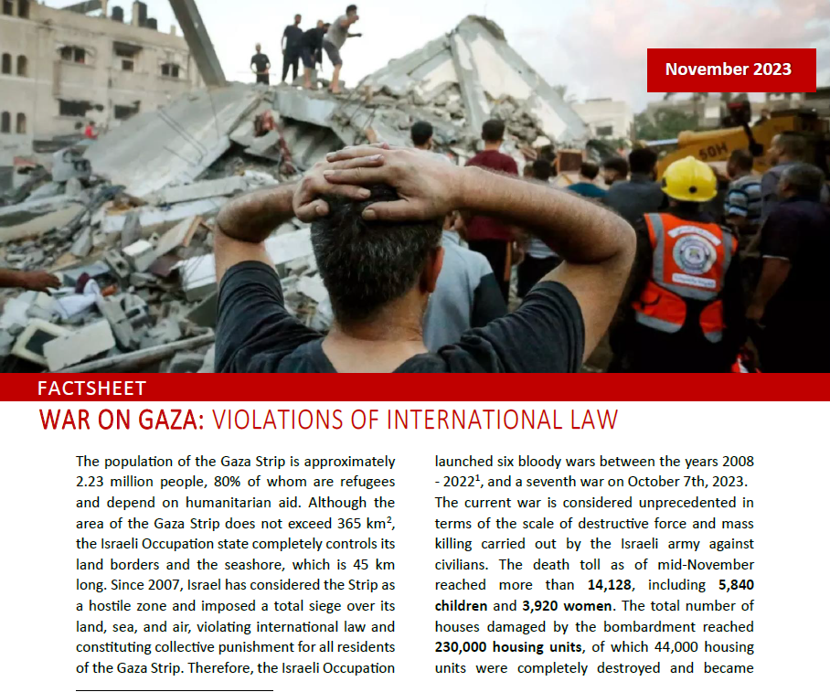 WAR ON GAZA: VIOLATIONS OF INTERNATIONAL LAW